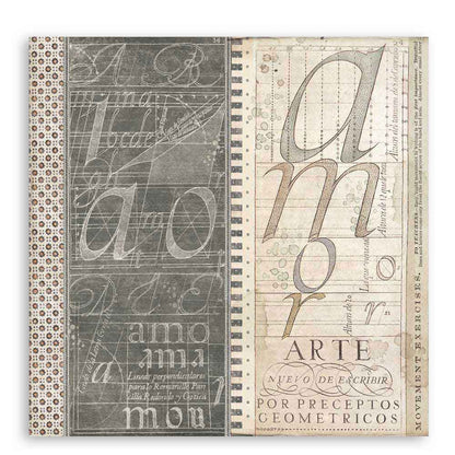 Scrapbook Papier 30,5x30,5cm - Calligraphy book - Bastelschachtel - Scrapbook Papier 30,5x30,5cm - Calligraphy book