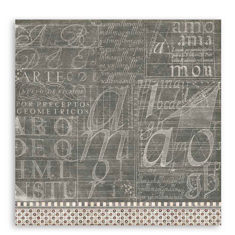 Scrapbook Papier 30,5x30,5cm - Calligraphy book - Bastelschachtel - Scrapbook Papier 30,5x30,5cm - Calligraphy book