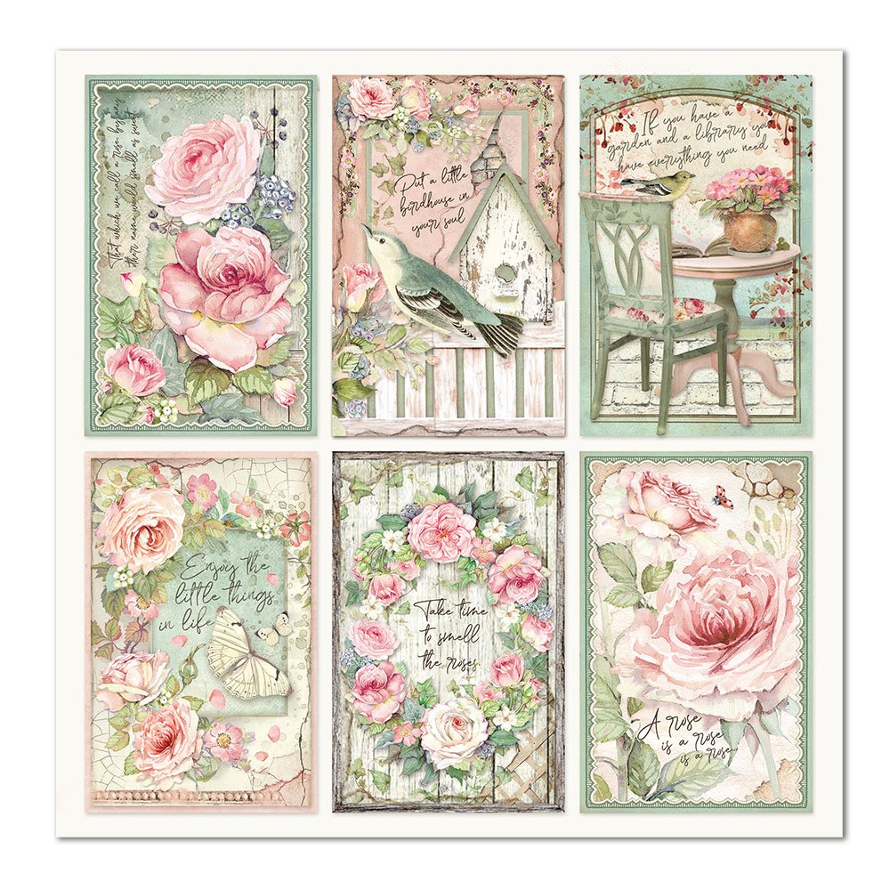 Scrapbook Papier 30,5x30,5cm - Frames house of roses - Bastelschachtel - Scrapbook Papier 30,5x30,5cm - Frames house of roses