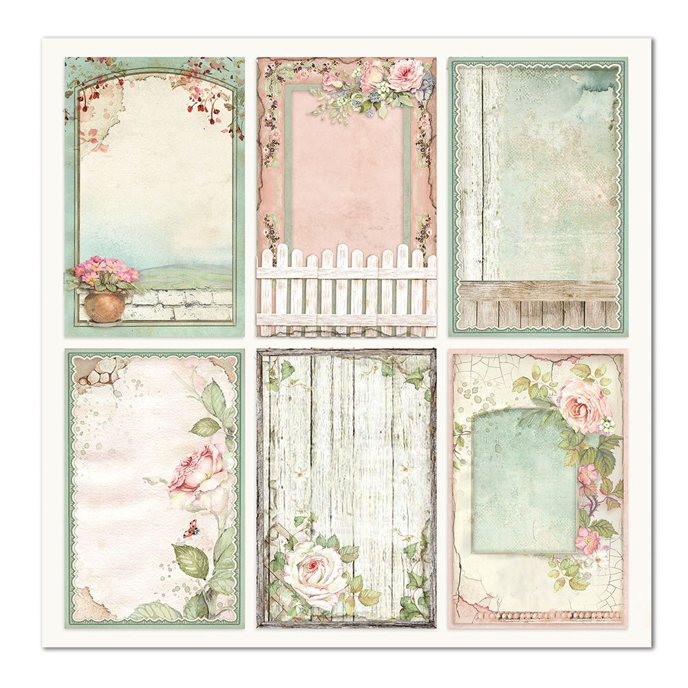 Scrapbook Papier 30,5x30,5cm - Frames house of roses - Bastelschachtel - Scrapbook Papier 30,5x30,5cm - Frames house of roses