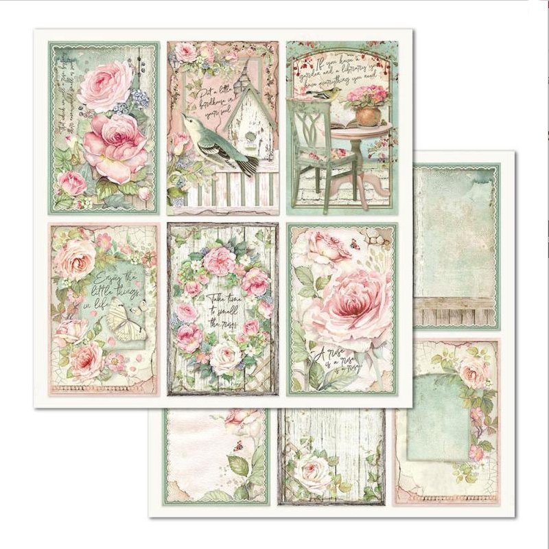 Scrapbook Papier 30,5x30,5cm - Frames house of roses - Bastelschachtel - Scrapbook Papier 30,5x30,5cm - Frames house of roses