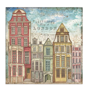 Scrapbook Papier 30,5x30,5cm - Lady Vagabond London houses - Bastelschachtel - Scrapbook Papier 30,5x30,5cm - Lady Vagabond London houses