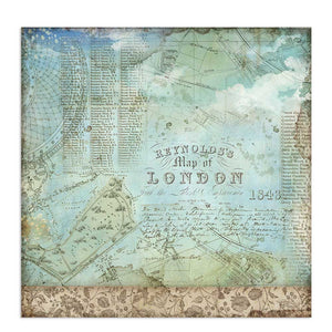 Scrapbook Papier 30,5x30,5cm - Lady Vagabond London houses - Bastelschachtel - Scrapbook Papier 30,5x30,5cm - Lady Vagabond London houses