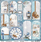 Scrapbook Papier 30,5x30,5cm - Time for home winter tags - Bastelschachtel