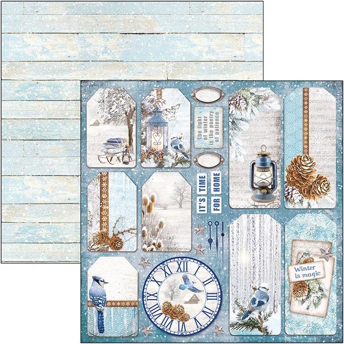 Scrapbook Papier 30,5x30,5cm - Time for home winter tags