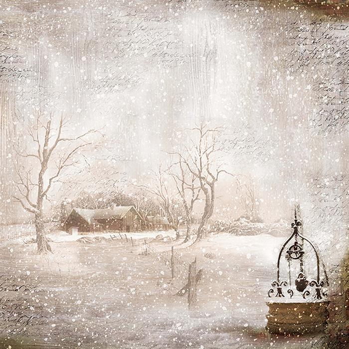 Scrapbook Papier 30,5x30,5cm - Winter is the time for home - Bastelschachtel