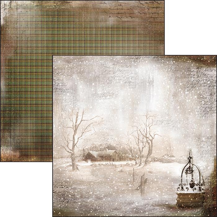 Scrapbook Papier 30,5x30,5cm - Winter is the time for home