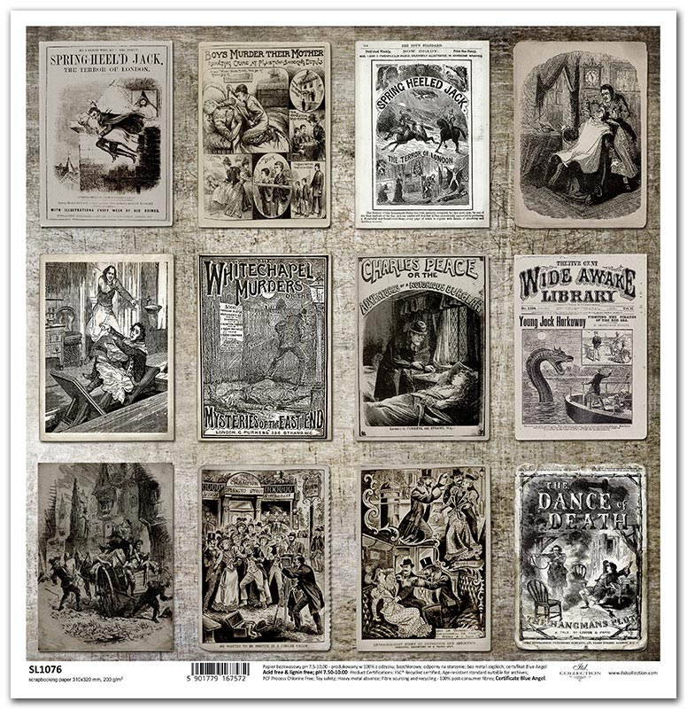 Scrapbook Papier 31x32cm - Gothic stories - Death - Bastelschachtel
