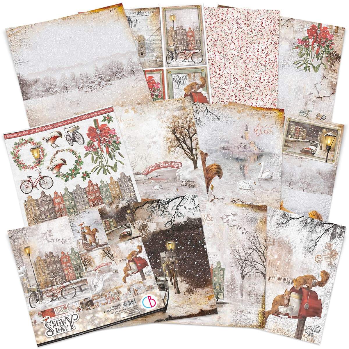 Scrapbook Papierblock 12"x12" - Memories of a snowy day - Bastelschachtel