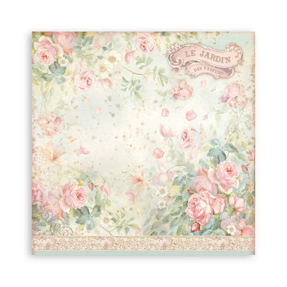 Scrapbook Papierblock 12"x12" - Rose parfum - Bastelschachtel