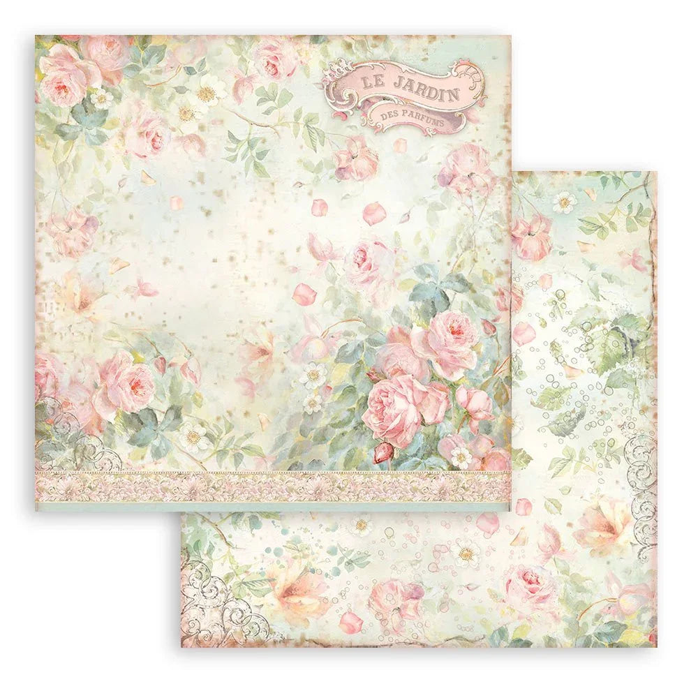 Scrapbook Papierblock 12"x12" - Rose parfum - Bastelschachtel