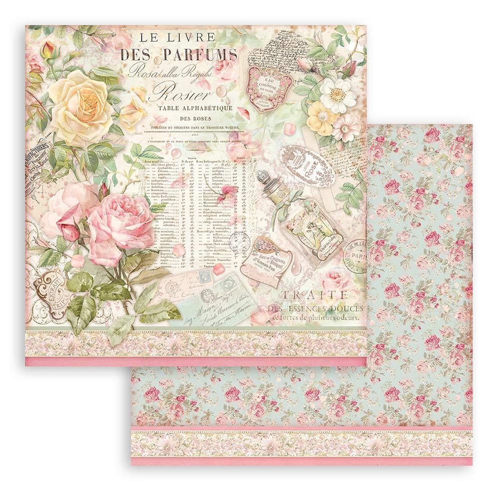 Scrapbook Papierblock 12"x12" - Rose parfum - Bastelschachtel