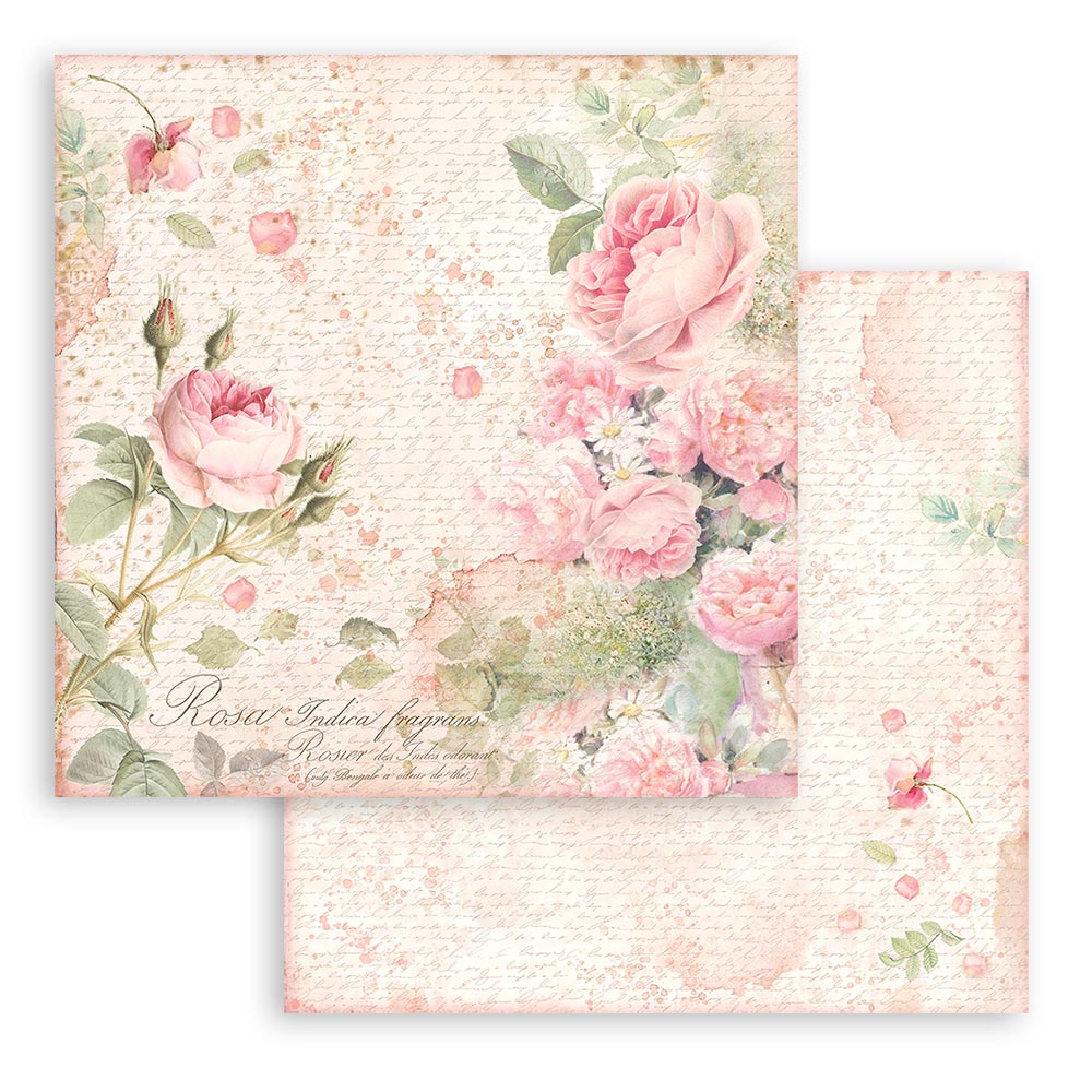 Scrapbook Papierblock 12"x12" - Rose parfum - Bastelschachtel
