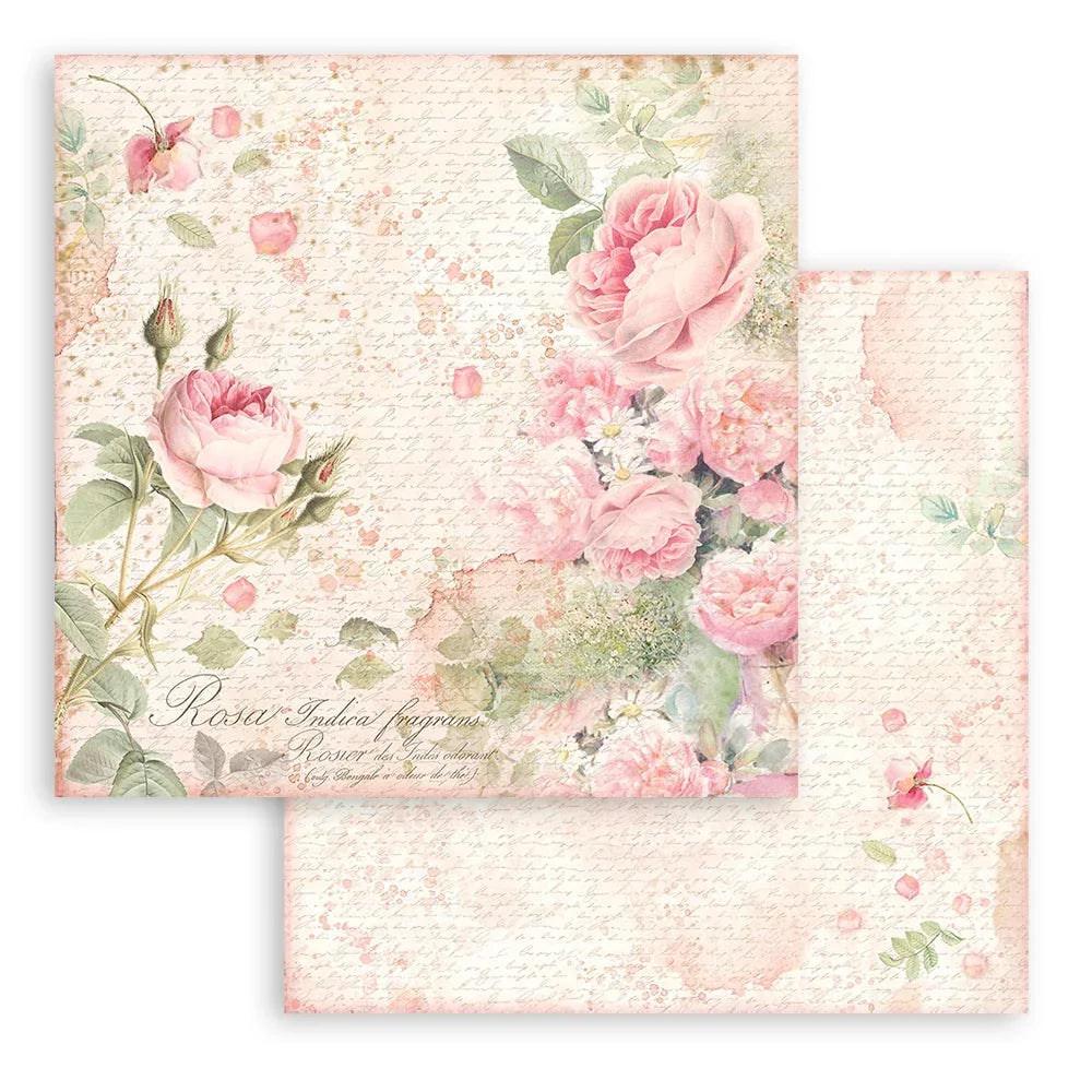 Scrapbook Papierblock 12"x12" - Rose parfum - Bastelschachtel