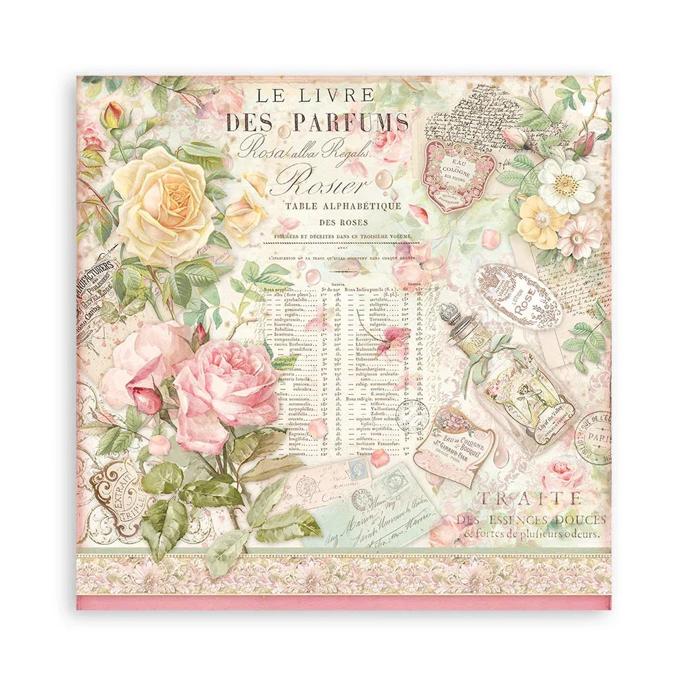 Scrapbook Papierblock 12"x12" - Rose parfum - Bastelschachtel
