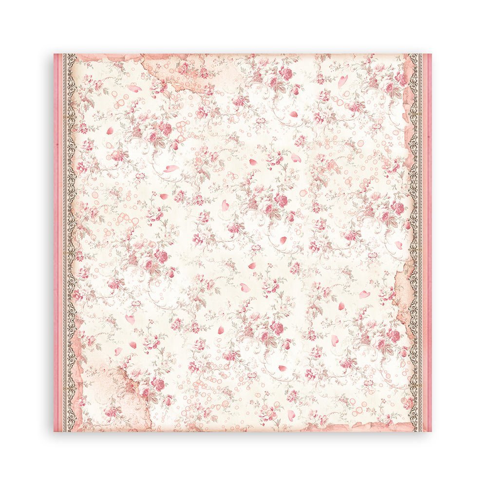 Scrapbook Papierblock 12"x12" - Rose parfum - Bastelschachtel