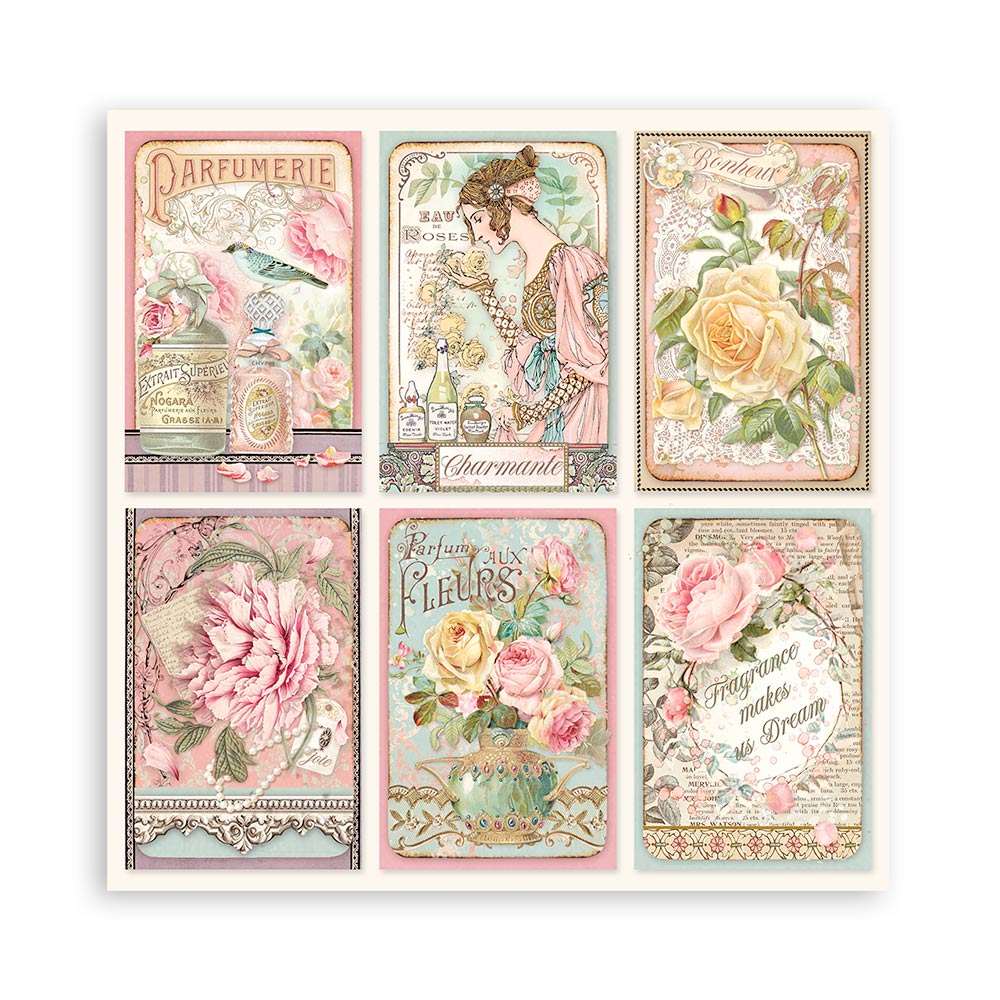 Scrapbook Papierblock 12"x12" - Rose parfum - Bastelschachtel