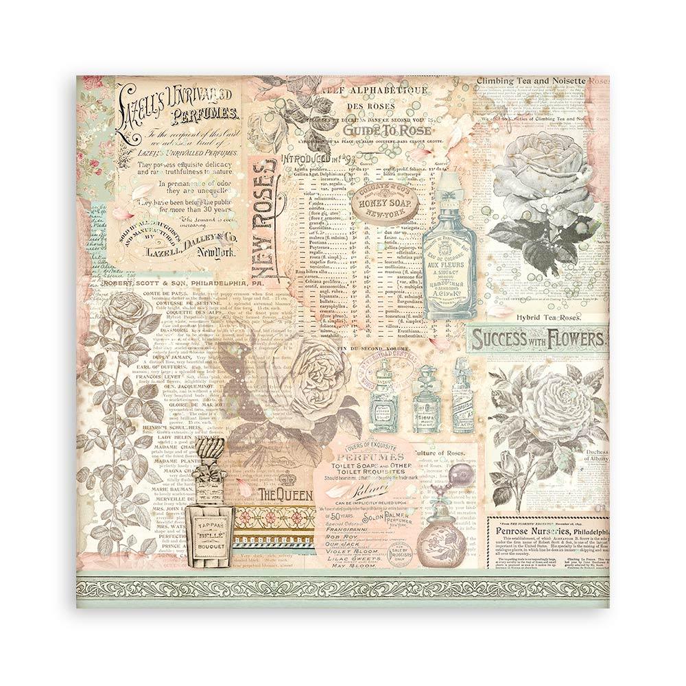 Scrapbook Papierblock 12"x12" - Rose parfum - Bastelschachtel