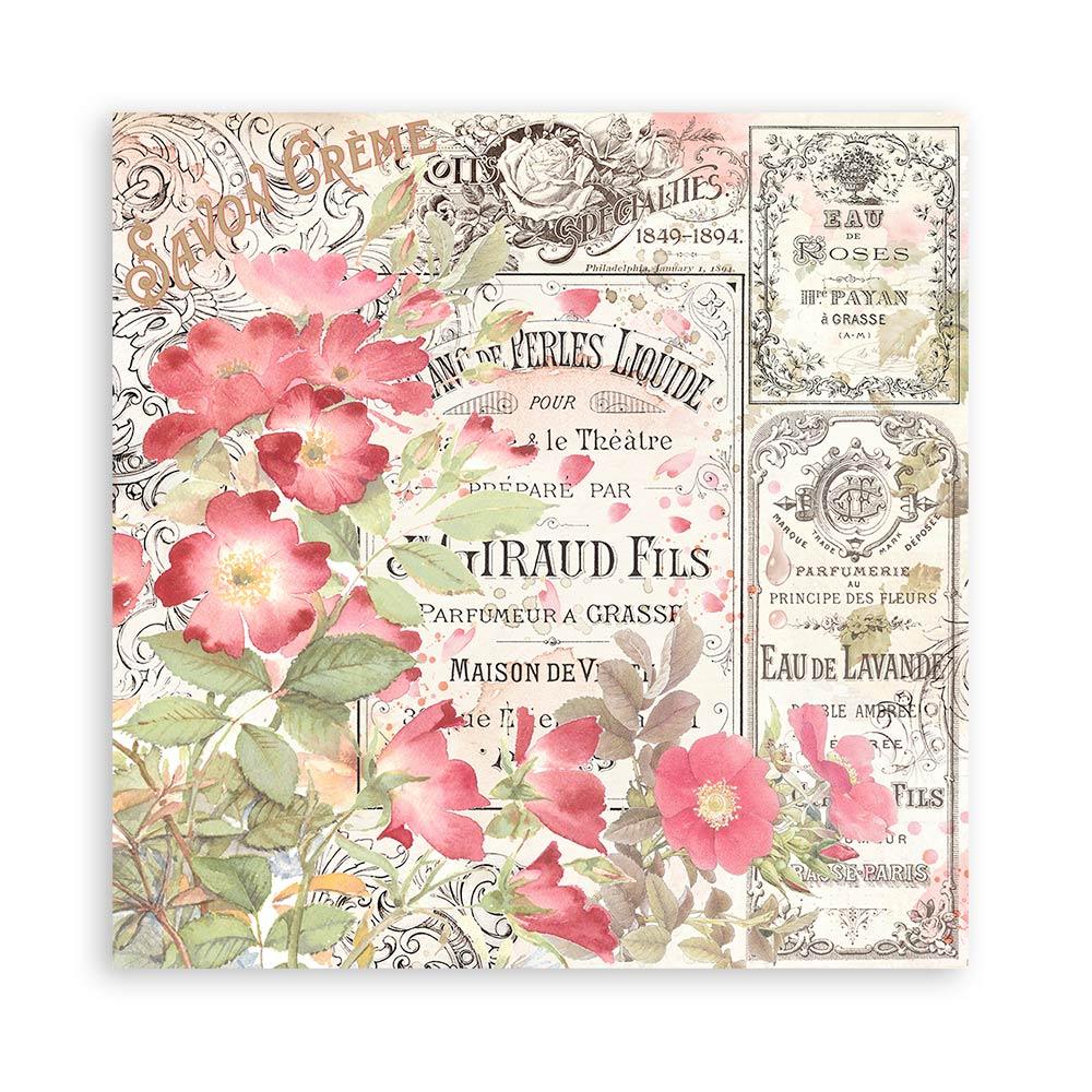 Scrapbook Papierblock 12"x12" - Rose parfum - Bastelschachtel