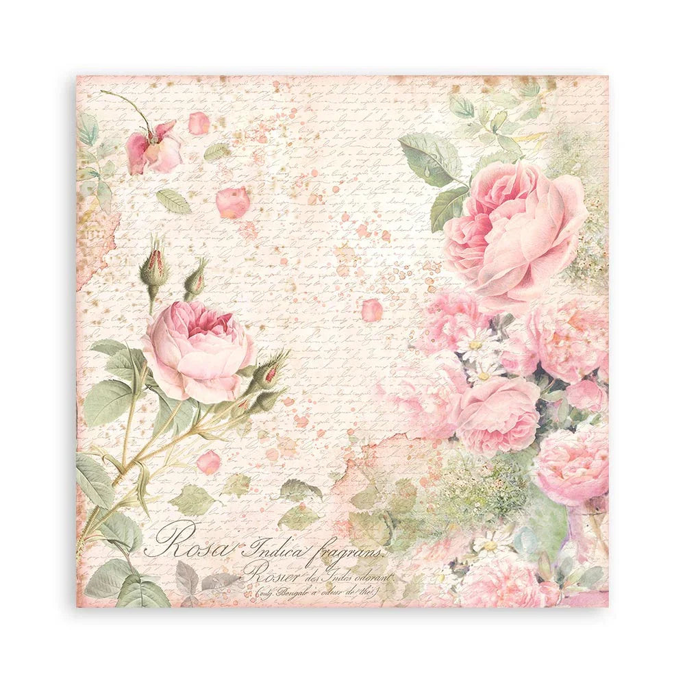 Scrapbook Papierblock 12"x12" - Rose parfum - Bastelschachtel