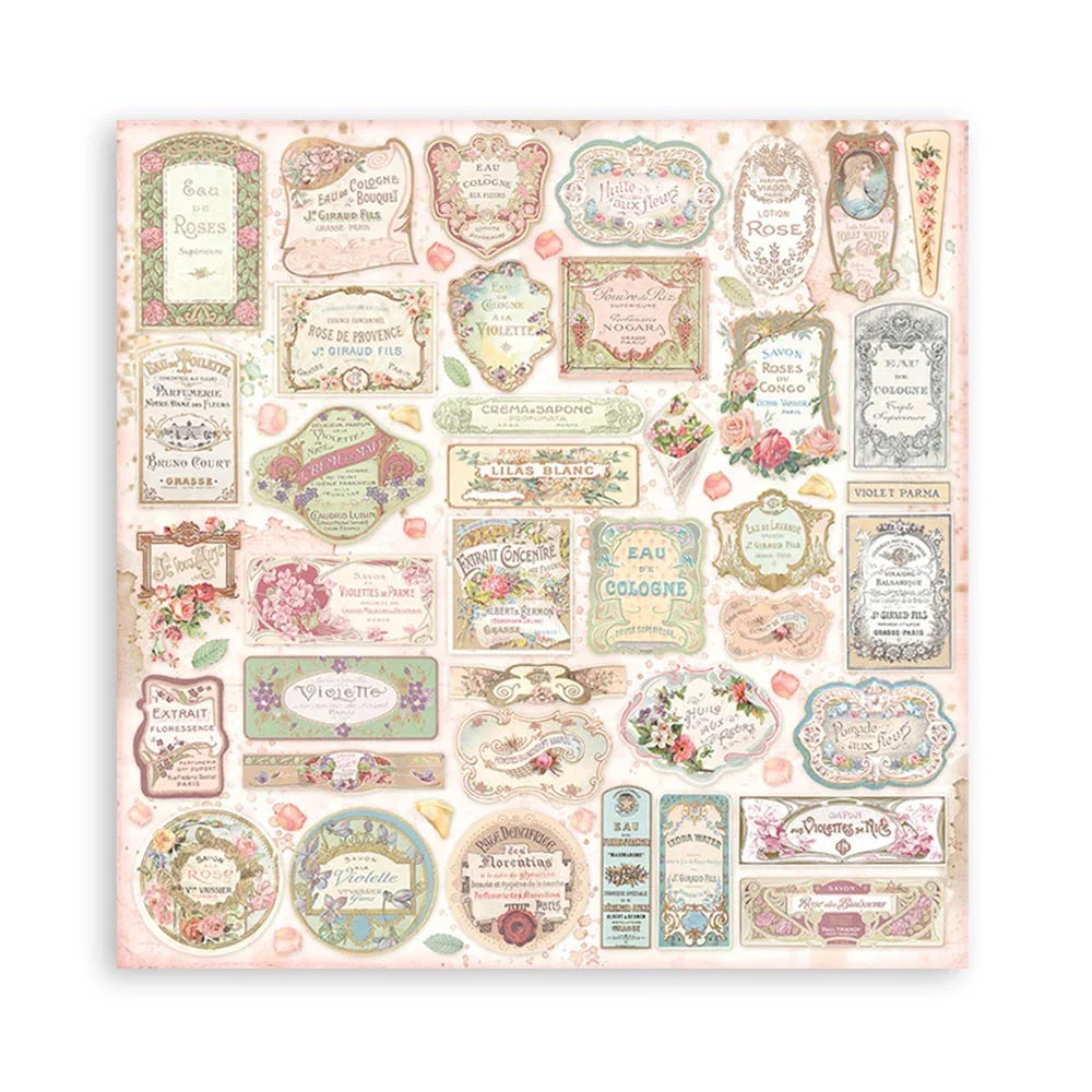 Scrapbook Papierblock 12"x12" - Rose parfum - Bastelschachtel