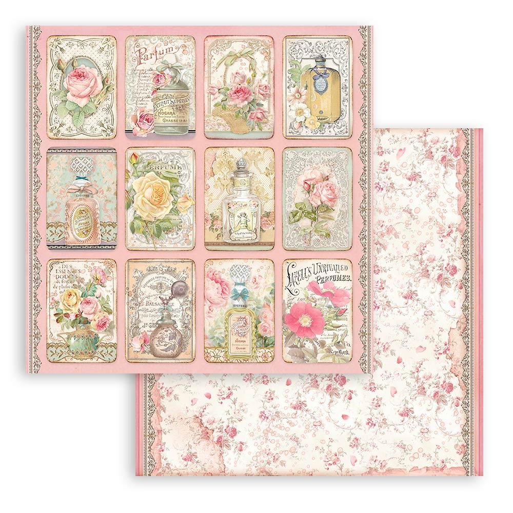 Scrapbook Papierblock 12"x12" - Rose parfum - Bastelschachtel