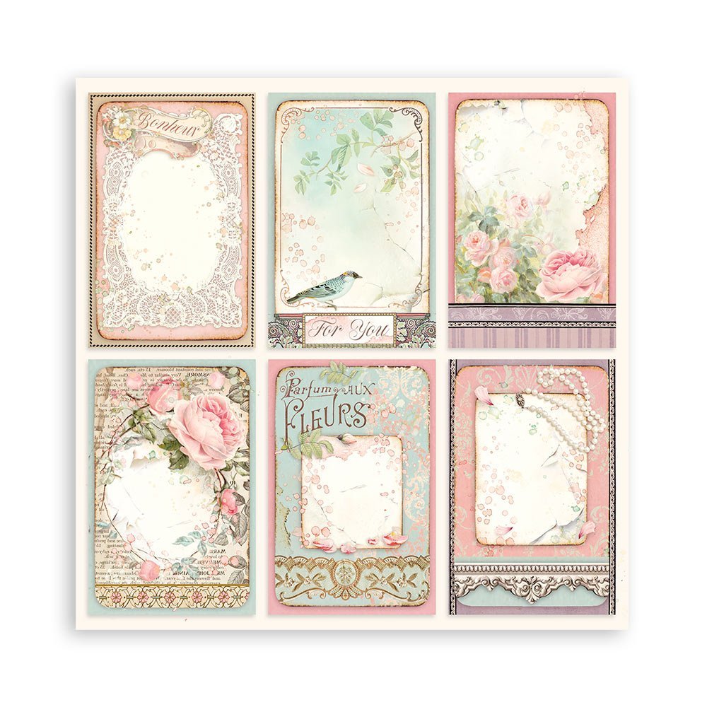 Scrapbook Papierblock 12"x12" - Rose parfum - Bastelschachtel