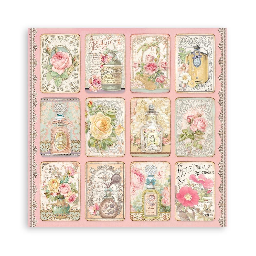 Scrapbook Papierblock 12"x12" - Rose parfum - Bastelschachtel