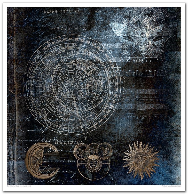 Scrapbook Papierblock 12,2"x12,6" - An undiscouered magical world - Bastelschachtel