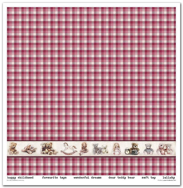 Scrapbook Papierblock 12,2"x12,6" - Childhood memories, pink - Bastelschachtel