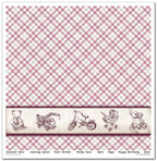 Scrapbook Papierblock 12,2"x12,6" - Childhood memories, pink - Bastelschachtel