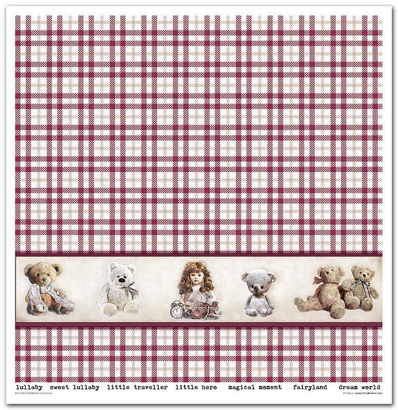 Scrapbook Papierblock 12,2"x12,6" - Childhood memories, pink - Bastelschachtel