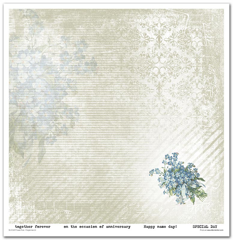Scrapbook Papierblock 12,2"x12,6" - Flower post - forget-me-not - Bastelschachtel