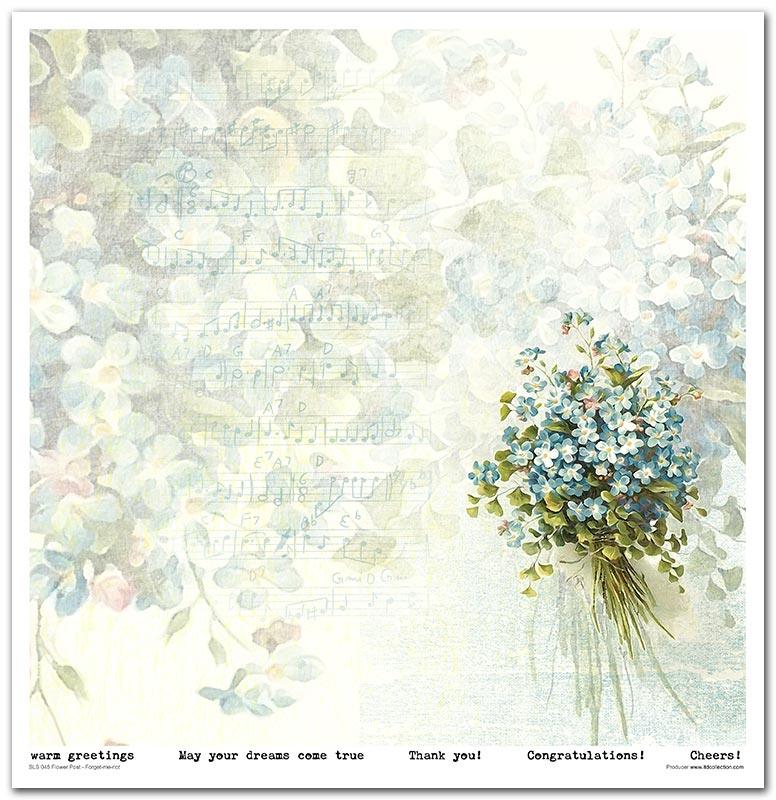 Scrapbook Papierblock 12,2"x12,6" - Flower post - forget-me-not - Bastelschachtel