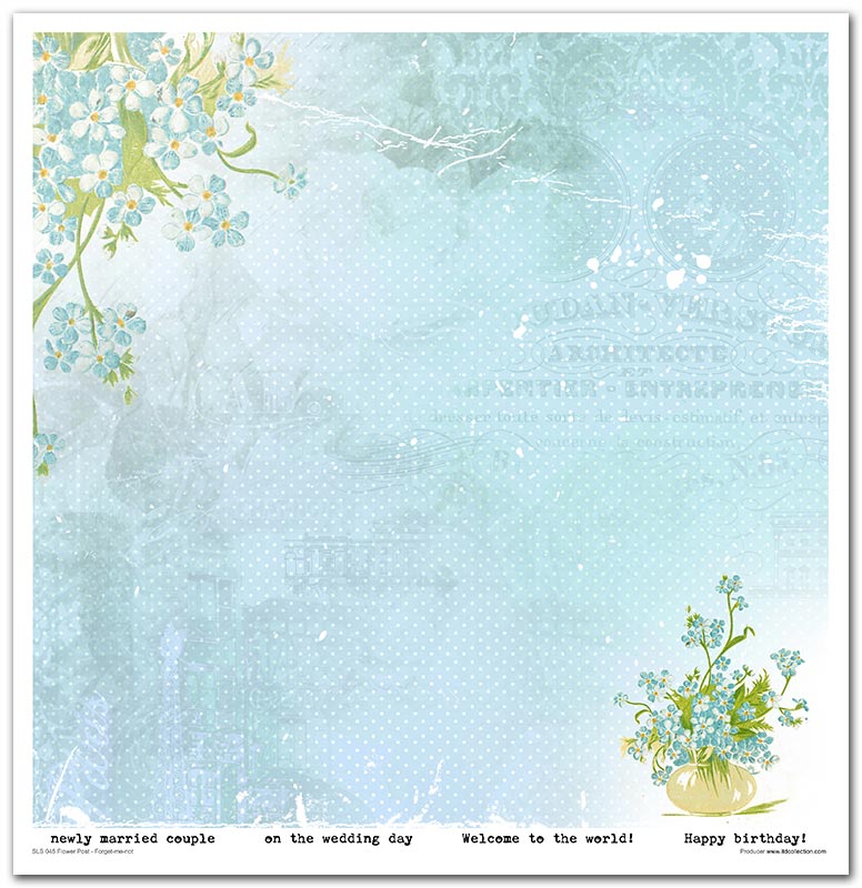 Scrapbook Papierblock 12,2"x12,6" - Flower post - forget-me-not - Bastelschachtel