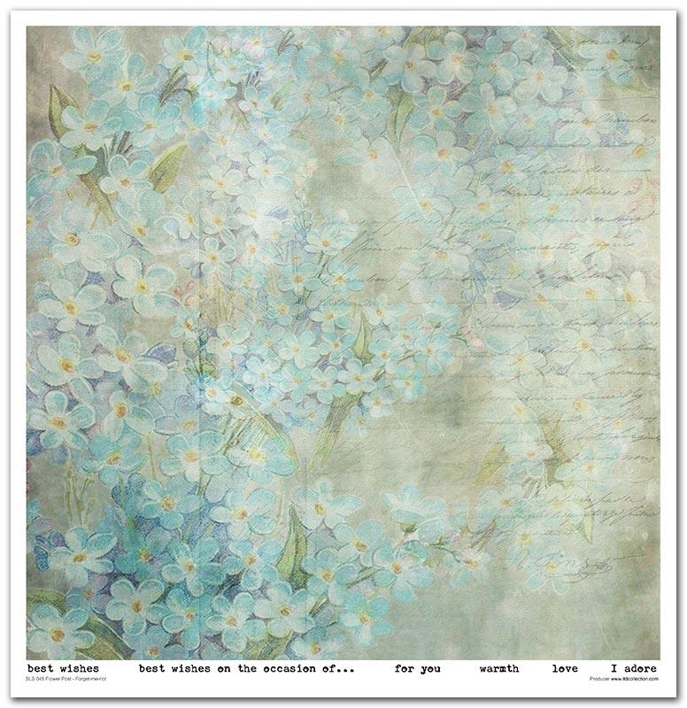 Scrapbook Papierblock 12,2"x12,6" - Flower post - forget-me-not - Bastelschachtel