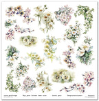 Scrapbook Papierblock 12,2"x12,6" - Flower post white - Bastelschachtel