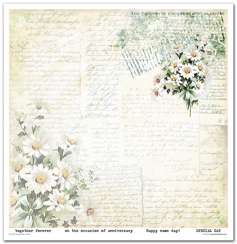Scrapbook Papierblock 12,2"x12,6" - Flower post white - Bastelschachtel