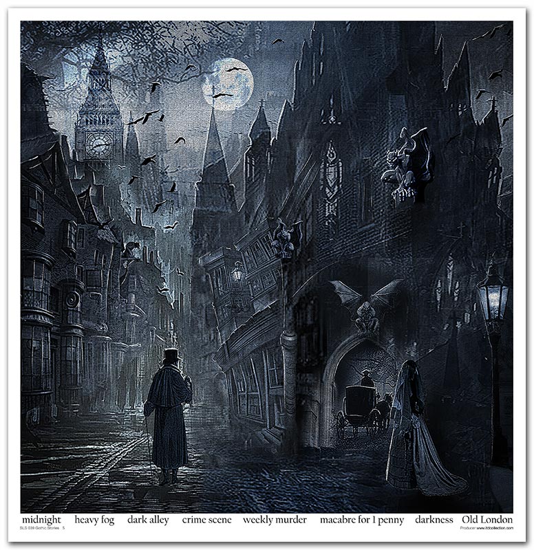 Scrapbook Papierblock 12,2"x12,6" - Gothic stories - Bastelschachtel