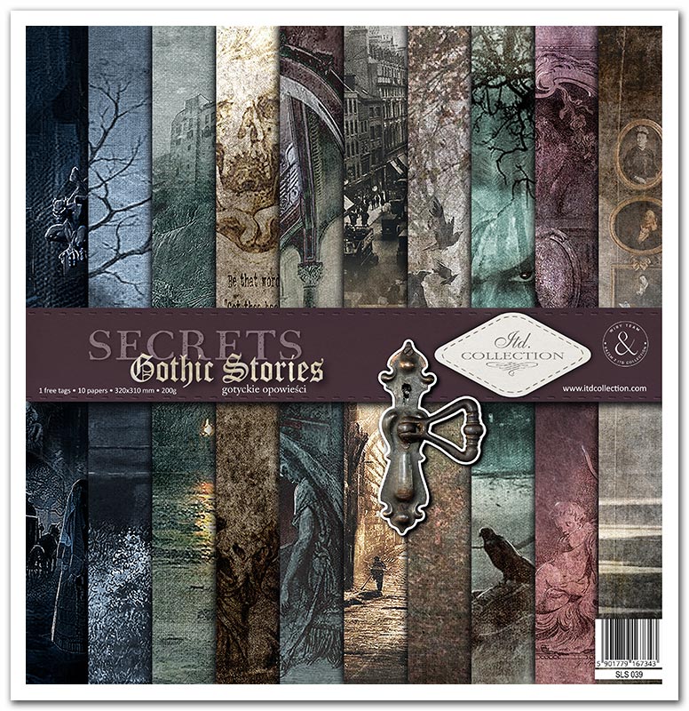 Scrapbook Papierblock 12,2"x12,6" - Gothic stories - Bastelschachtel
