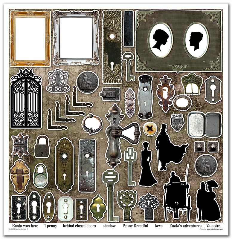 Scrapbook Papierblock 12,2"x12,6" - Gothic stories - Bastelschachtel