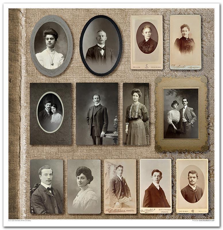 Scrapbook Papierblock 12,2"x12,6" - Secrets of the old diary - Bastelschachtel