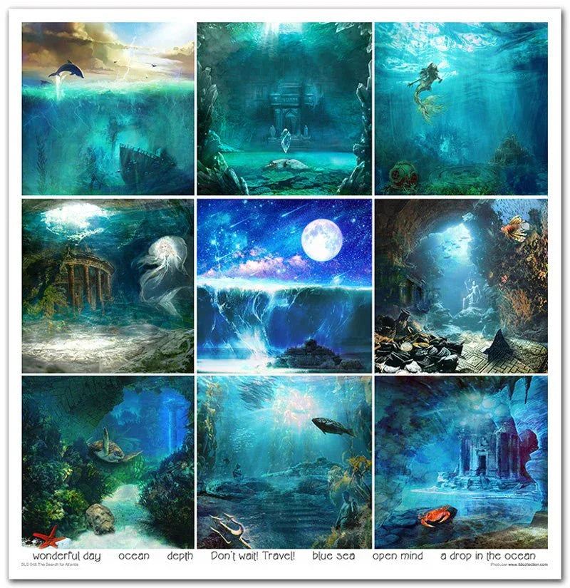 Scrapbook Papierblock 12,2"x12,6" - The search for Atlantis - Bastelschachtel