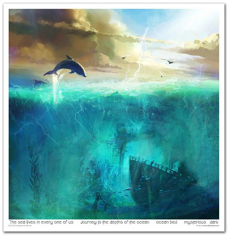 Scrapbook Papierblock 12,2"x12,6" - The search for Atlantis - Bastelschachtel