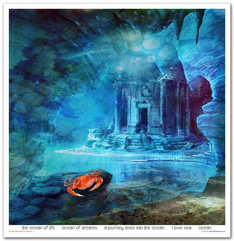 Scrapbook Papierblock 12,2"x12,6" - The search for Atlantis - Bastelschachtel