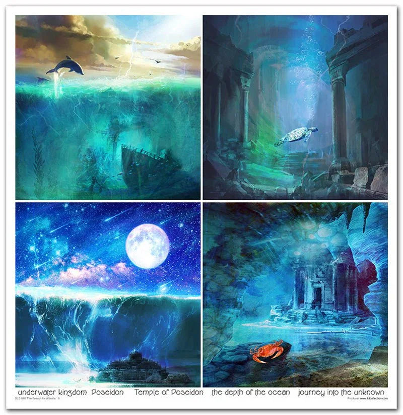 Scrapbook Papierblock 12,2"x12,6" - The search for Atlantis - Bastelschachtel