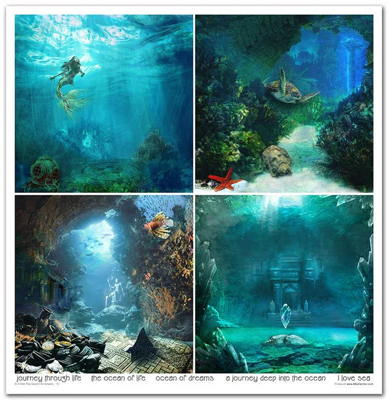 Scrapbook Papierblock 12,2"x12,6" - The search for Atlantis - Bastelschachtel