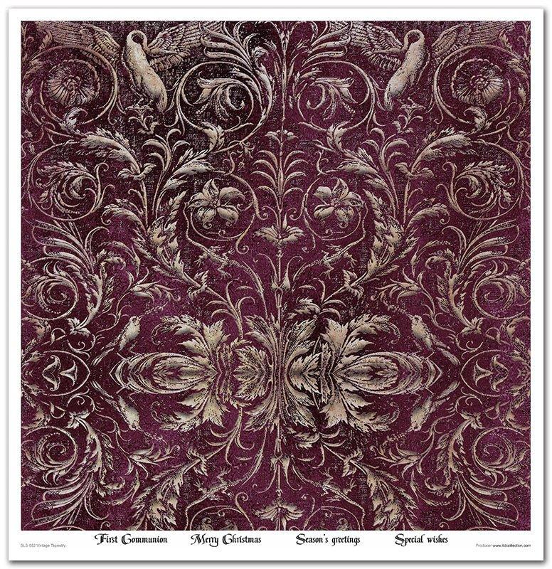 Scrapbook Papierblock 12,2"x12,6" - Vintage tapestry - Bastelschachtel