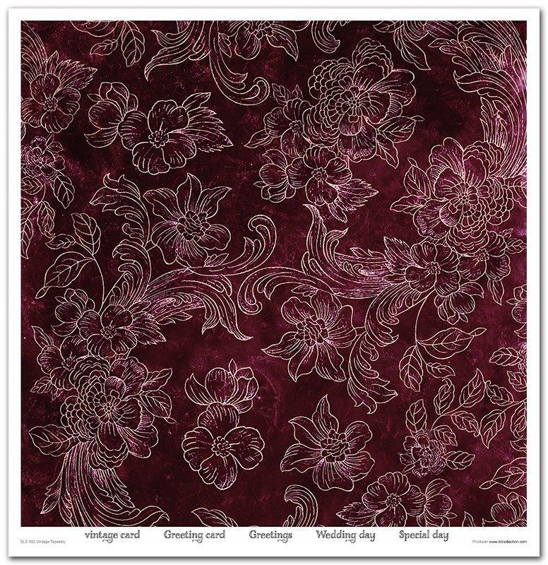 Scrapbook Papierblock 12,2"x12,6" - Vintage tapestry - Bastelschachtel