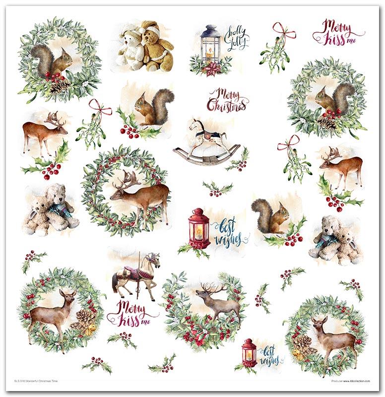 Scrapbook Papierblock 12,2"x12,6" - Wonderful christmas time - Bastelschachtel